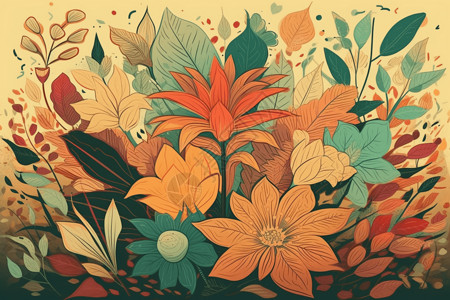 自然花卉插图图片