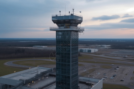 指挥塔台白天的机场控制台背景