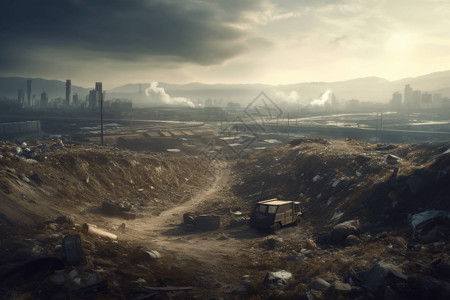 垃圾排污厂背景图片