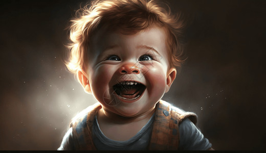 大笑的男婴图片