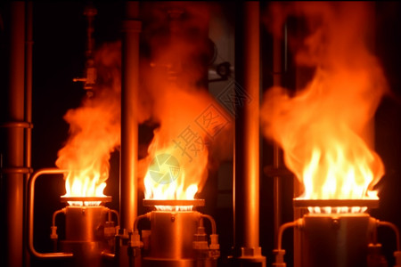 气化发电厂的火炉工厂高清图片素材