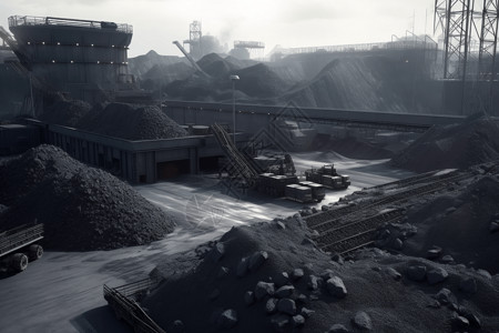 煤炭矿场背景图片