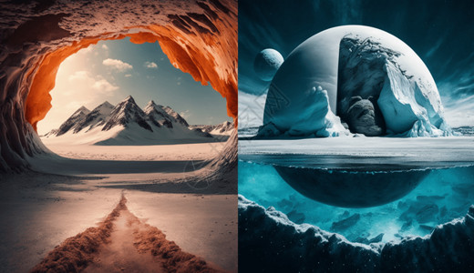 冰河里的星球图片
