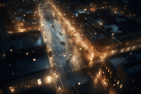 夜间城市街道图片
