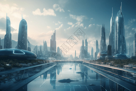 未来城市景观背景图片