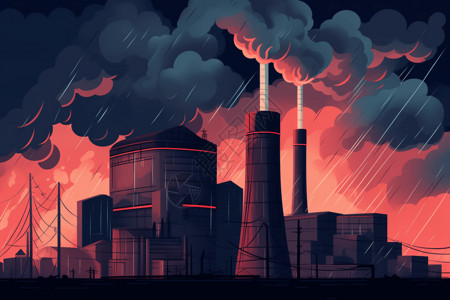煤炭排放污染图片