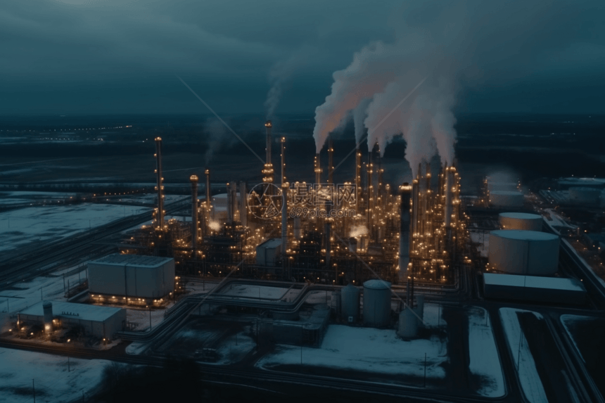 夜间工业炼油厂图片