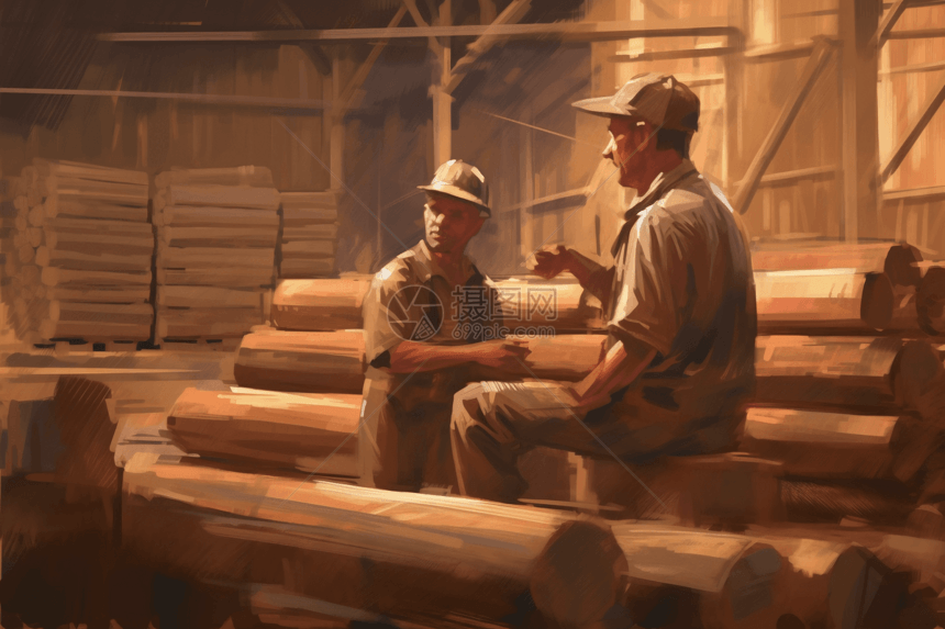 木材厂的工人图片