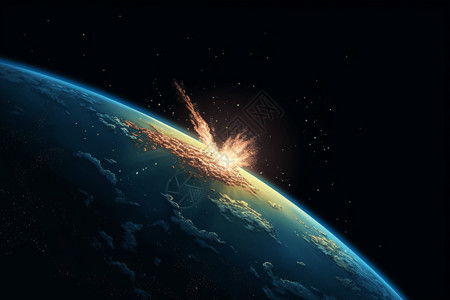 瞬间爆炸声音彗星进入地球的瞬间背景