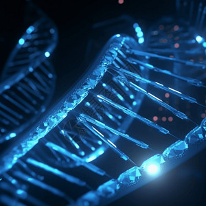 蓝色DNA生物链背景图片
