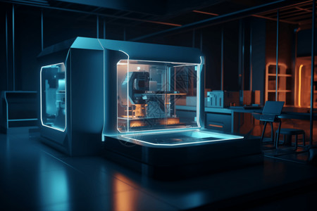 未来科技的3D打印机背景图片