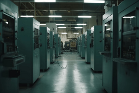 现代工厂车间的机械生产高清图片素材
