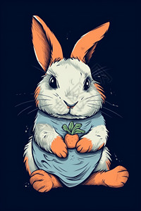 复活节矢量图兔子的可爱的矢量图插画