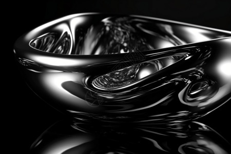 3D黑色金属液态背景背景图片