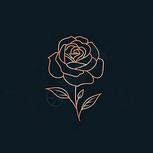金边玫瑰花玫瑰标志高清图片