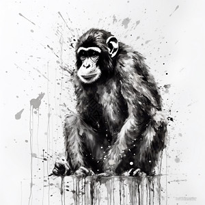 黑猩猩绘画背景图片