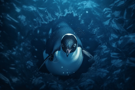 海底的企鹅南极深海高清图片