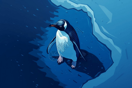 海边的企鹅南极深海高清图片