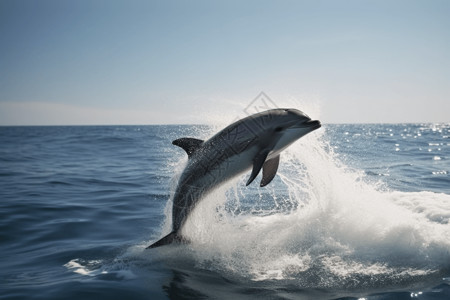 跳跃的鱼海豚跳跃的水面镜头背景