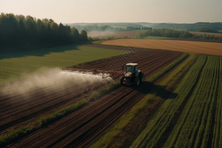 农用无人机农用机在喷洒农药设计图片