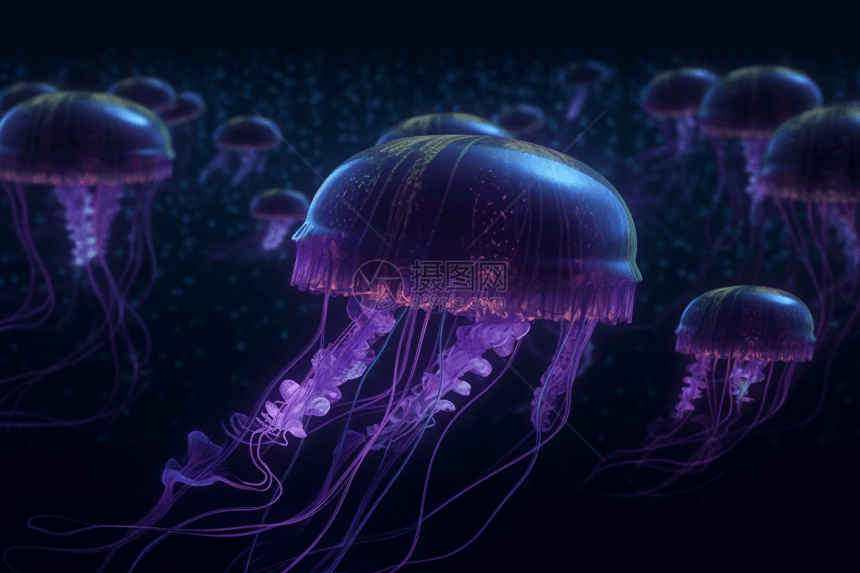 海洋深渊的水母图片