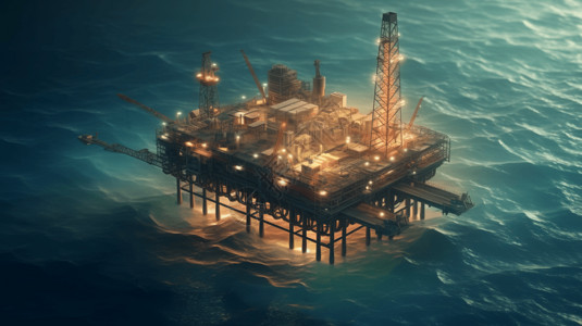 石油钻井平台背景图片