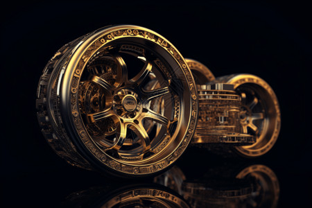 黄金轮毂背景图片