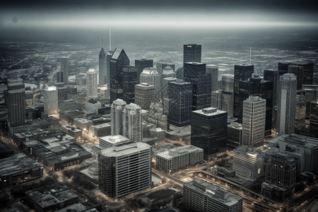 城市天际线视角:背景图片