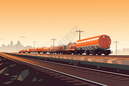新建的高铁铁路插画背景图片
