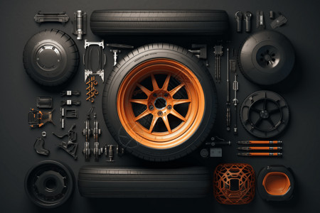 汽车轮毂零件背景图片