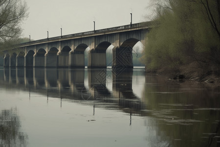 河流上的桥墩图片