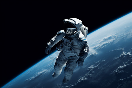 漂浮在太空中的宇航员背景图片