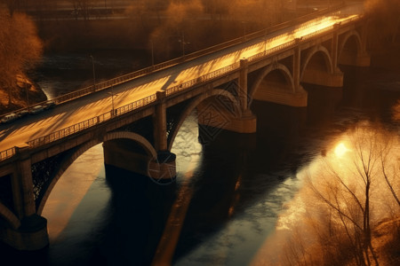 秋天拱桥的景观图片