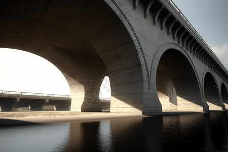 建筑支架混凝土建造的拱桥背景