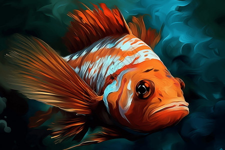 海底海鲜热带鱼插画