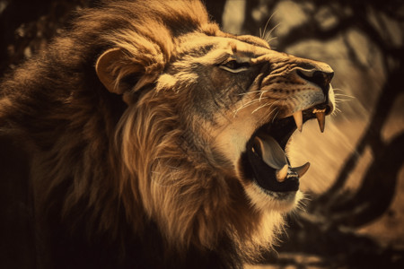 咆哮的狮子图片