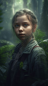 雨林里的女孩图片