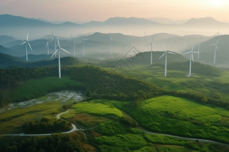 能源再生风车发电背景