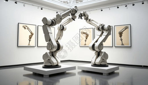 跳舞的白色机器人背景图片