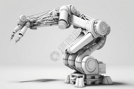 机器人世界白色的3d机械臂设计图片
