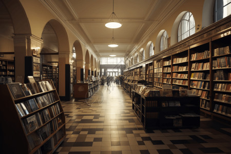 大学书店内部场景图片