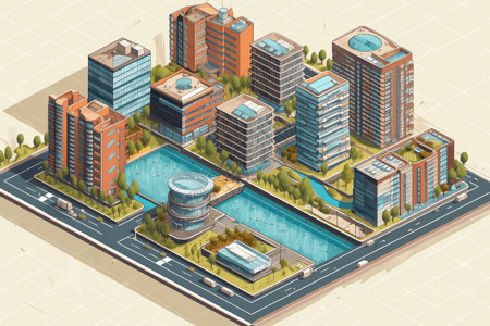 城市规划模型城市规划插画