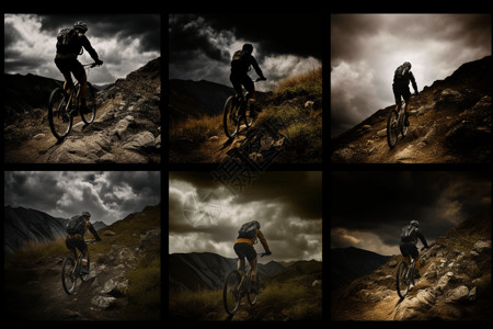 山地自行车手比赛背景图片
