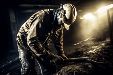 井下的煤矿工人图片