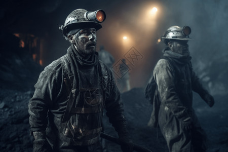 煤矿工作的矿工高清图片
