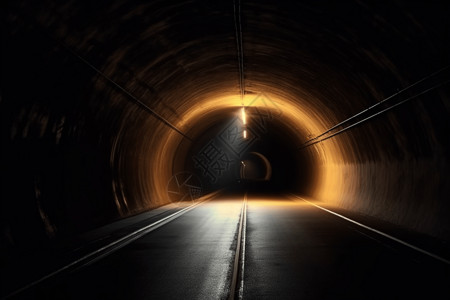 昏暗的公里隧道背景图片