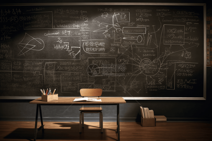 大学教室黑板写的方程式图片
