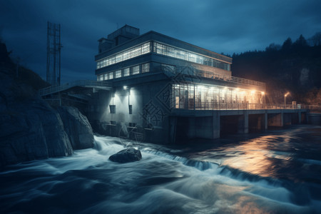现代化水利发电厂背景图片