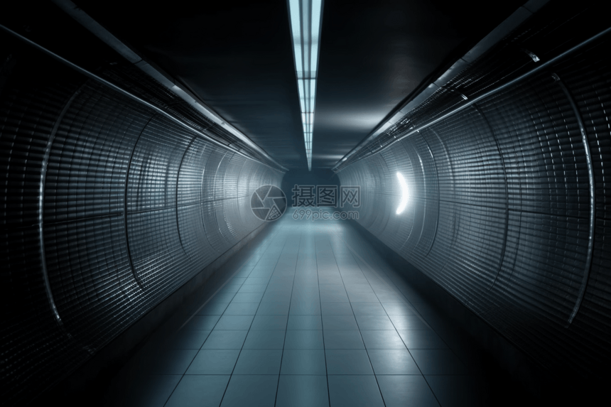 安装照明的隧道图片