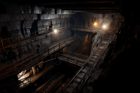煤矿竖井的场景背景图片
